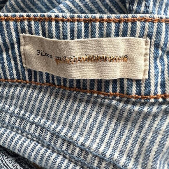 Anthropologie Pilcro & the Letterpress Blue & White Striped Denim Pants Sz 27 - Picture 3 of 6